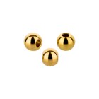 Perlina di metallo Rotonda in oro 4mm (Ø1,3mm) placcato oro 24K