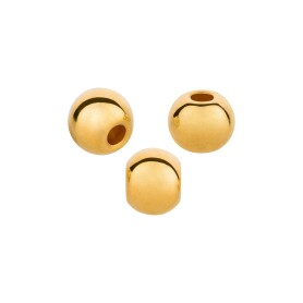 Metal bead Round gold 5mm (Ø1.4mm) 24K gold plated