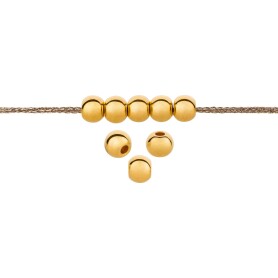 Perlina di metallo Rotonda in oro 5mm (Ø1,4mm) placcato oro 24K