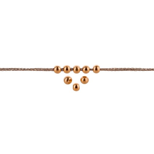 Metal bead Round rose gold 3mm (Ø1.2mm) 24K rose gold plated
