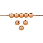 Metal bead Round rose gold 6mm (Ø1.5mm) 24K rose gold plated
