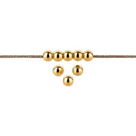 Perlina di metallo Rotonda in oro 5mm (Ø1,5mm) placcato oro 24K
