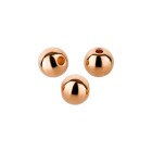 Perle de métal Ronde or rose 6mm (Ø1,5mm) plaqué or rose 24K