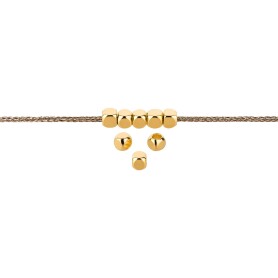Perlina di metallo Cubo in oro 3x3mm (Ø2mm) placcato oro 24K