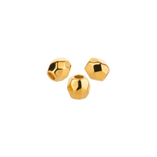 Metallperle facettiert gold 4mm (Ø1,4mm) 24K vergoldet