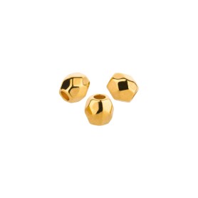 Perlina di metallo sfaccettata in oro 4mm (Ø1,4mm)...