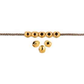 Perlina di metallo sfaccettata in oro 4mm (Ø1,4mm)...