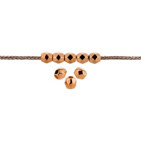 Perlina di metallo sfaccettata in oro rosa 4mm (Ø1,4mm) placcato oro rosa 24K