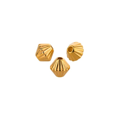 Perlina di metallo Cono spogliato in oro 4mm (Ø1mm) placcato oro 24K