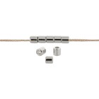 Perle de métal Tube argent antique 4x4mm (Ø2,2mm) plaqué argent 999°