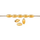 Perle de métal Ovale or 4x7mm (Ø1,3mm) plaqué or 24K