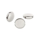 Flat metal bead Round silver antique 7.6mm (Ø1.1mm) 999° silver plated