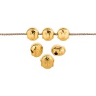 Metal bead Buddha head gold 7x5.2mm (Ø1.2mm) 24K gold plated