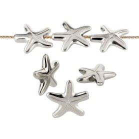 Metal bead Starfish silver antique 14mm (Ø1.8mm)...