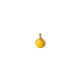 Mini-pendant Round gold 5mm 24K gold plated with enamel in Yellow