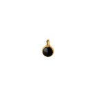 Mini-pendant Round gold 5mm 24K gold plated with enamel in Black