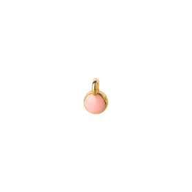 Mini-pendant Round gold 5mm 24K gold plated with enamel in Salmon