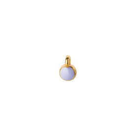 Mini-pendant Round gold 5mm 24K gold plated with enamel in Lilac