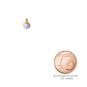 Mini-pendant Round gold 5mm 24K gold plated with enamel in Lilac