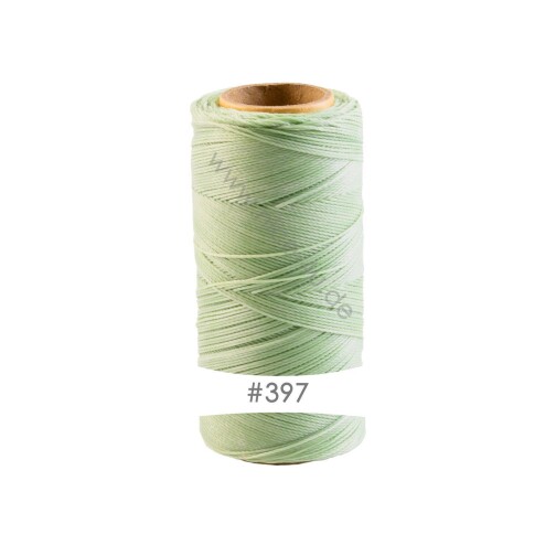 228m Linhasita® gewaxt polyestergaren Pastel groen Ø0,75mm