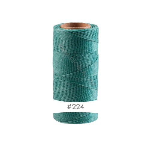 Linhasita® Fil Polyester Ciré Sarcelle Ø0,75mm 1 Rolle (228m)