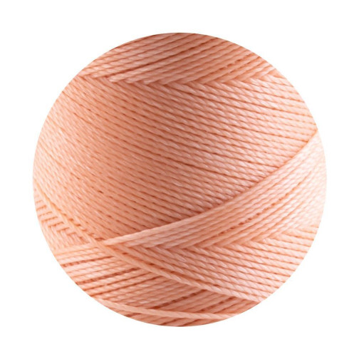 10m cordon polyester ciré Linhasita® Abricot Pastel Ø0,75mm pour bijoux macramé