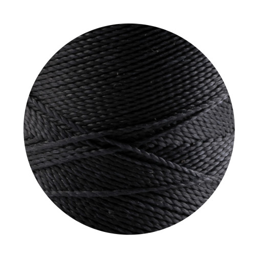 Linhasita® Fil Polyester Ciré Noir Ø1mm 10m