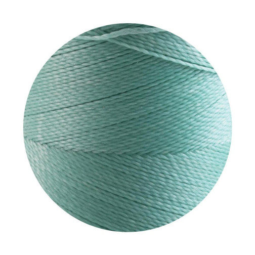 10m Linhasita® gewaxt polyesterkoord Pastel zeegroen Ø0,5mm voor macramé sieraden