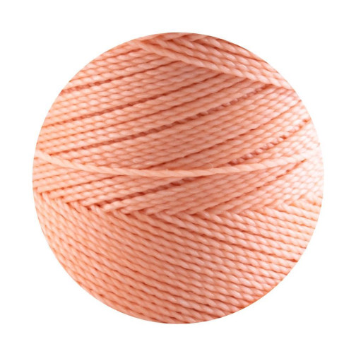 10m Linhasita® gewachstes Polyestergarn Pastell Apricot Ø1mm für Makrameeschmuck