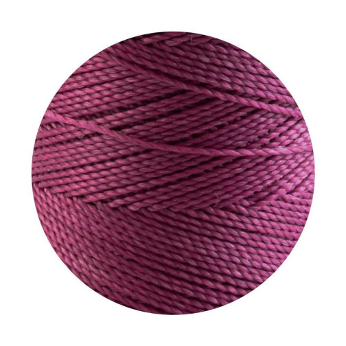 10m Linhasita® gewachstes Polyestergarn Berry Ø1mm für Makrameeschmuck