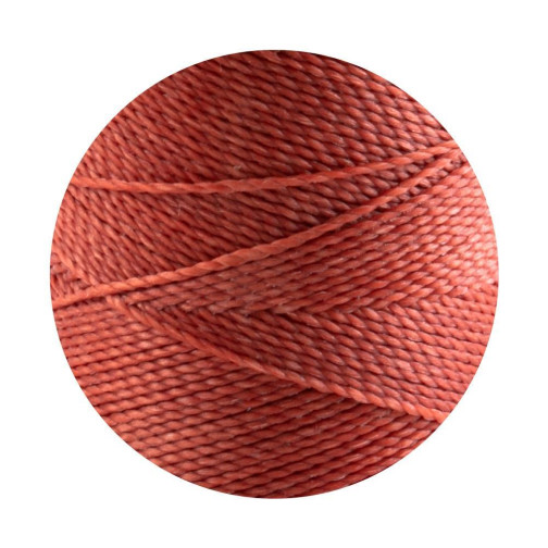 10m Linhasita® gewachstes Polyestergarn Terracotta Ø1mm für Makrameeschmuck