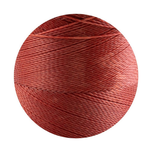 10m Linhasita® gewachstes Polyestergarn Terracotta Ø0,5mm für Makrameeschmuck