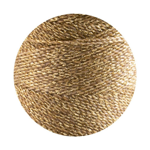 10m Linhasita® gewaxt polyesterkoord Metallic goud Ø1,2mm voor macramé sieraden