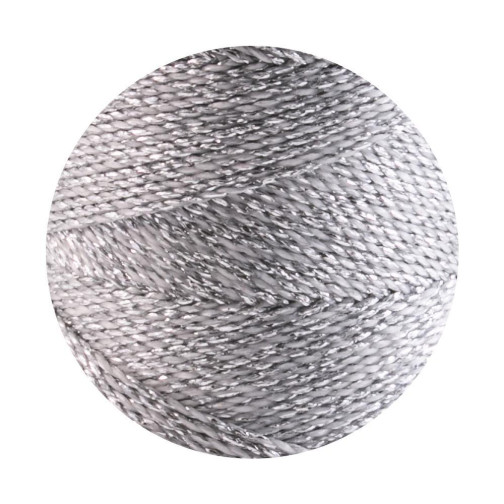 10m cordoncino in poliestere cerato Linhasita® Argento metallico Ø1,2mm per gioielli macramè