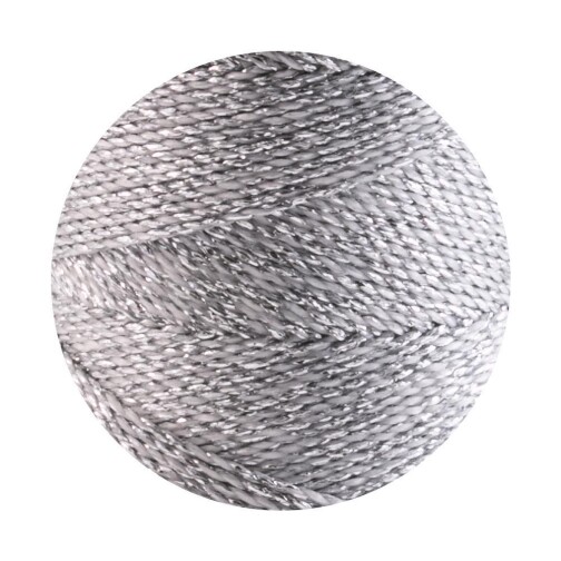 10m Linhasita® gewaxt polyestergaren Metallic silver Ø1,2mm