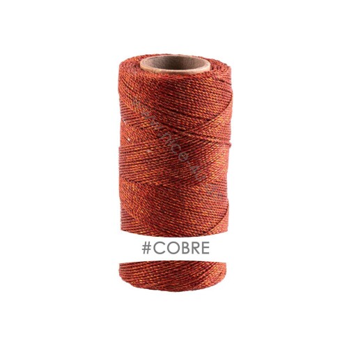 Linhasita® Waxed Polyester Yarn Metallic Copper Ø1,2mm 1 Rolle (135m)
