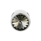 Slider argento antico 14mm (ID 10x2mm) con Rivoli in Black Diamond 12mm 999° argentato stile antico
