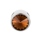 Slider argento antico 14mm (ID 10x2mm) con Rivoli in Smoked Topaz 12mm 999° argentato stile antico