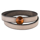 Slider argento antico 14mm (ID 10x2mm) con Rivoli in Smoked Topaz 12mm 999° argentato stile antico