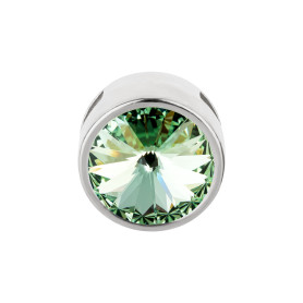 Slider antiek zilver 14mm (ID 10x2mm) met Rivoli in...