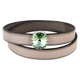 Slider antiek zilver 14mm (ID 10x2mm) met Rivoli in...