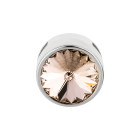 Slider antiek zilver 14mm (ID 10x2mm) met Rivoli in Silk 12mm 999° antiek verzilverd