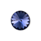 Slider argento antico 14mm (ID 10x2mm) con Rivoli in Tanzanite 12mm 999° argentato stile antico