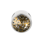 Slider plata antigua 14mm (ID 10x2mm) con Rivoli en Crystal Gold Patina 12mm 999° plateado estilo antiguo