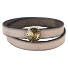 Slider plata antigua 14mm (ID 10x2mm) con Rivoli en Crystal Gold Patina 12mm 999° plateado estilo antiguo