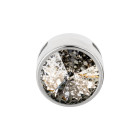 Slider plata antigua 14mm (ID 10x2mm) con Rivoli en Crystal Silver Patina 12mm 999° plateado estilo antiguo