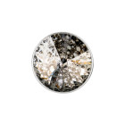 Slider plata antigua 14mm (ID 10x2mm) con Rivoli en Crystal Silver Patina 12mm 999° plateado estilo antiguo