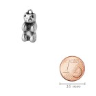 Zamak Pendant Teddy bear silver antique 9.4x21mm 999° silver plated