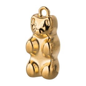 Zamak-Anhänger Teddybär gold 9,4x21mm 24K vergoldet