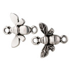 Colgante/Conector de Zamak Abeja de plata antigua 15,1x16,3mm 999° plateado